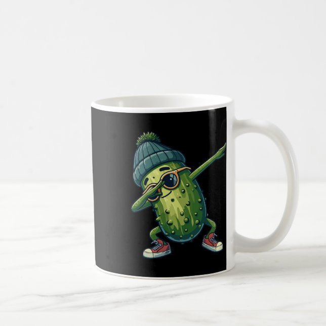 Pickle Cucumber Funny National Pickday Dabbing Kaffeetasse (Rechts)