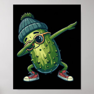 Pickle Cucumber Funny National Pickday Dabbing Poster