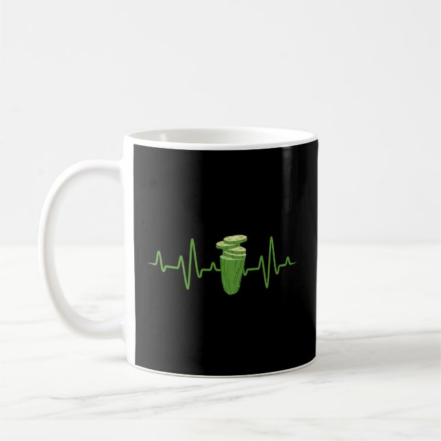 Pickle Cucumber Heartbeat Veggie Pickle Kaffeetasse (Links)