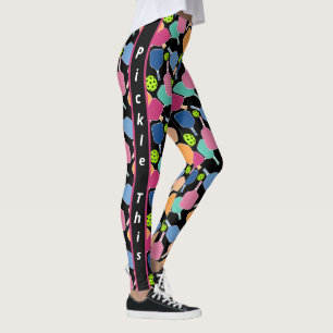 Pickle diese farbenfrohen schwarzen Pickleball-Leg Leggings