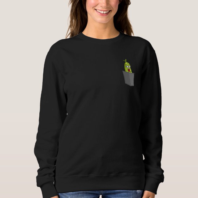 Pickle Fake Pocket Vegan Food  Cucumber Sweatshirt (Vorderseite)