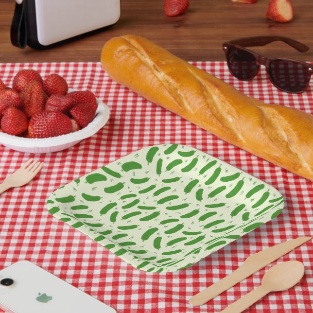 Pickle & Fresh Collection gemustert Pappteller (Picknick)