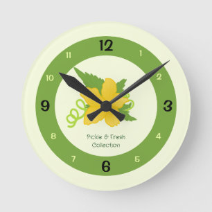 Pickle & Fresh Collection Runde Wanduhr