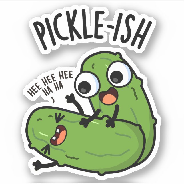 Pickle-ish Ticklish Funny Pickle Puns Aufkleber (Vorderseite)