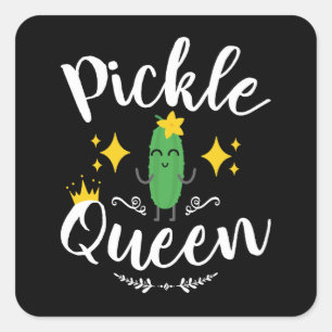 Pickle-Königin Frauen Pickles Liebhaber Quadratischer Aufkleber