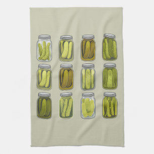Pickle-Liebhaber Vintage-Dosen-Gurken Glas Weihnac Geschirrtuch