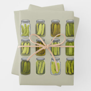 Pickle Lover Vintage eingelegte Gurken Glas Weihna Geschenkpapier Set