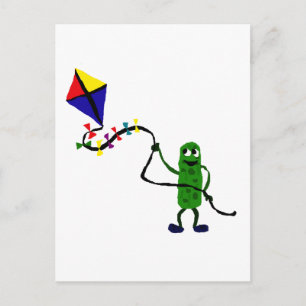 Pickle Man Flying Kite Postkarte