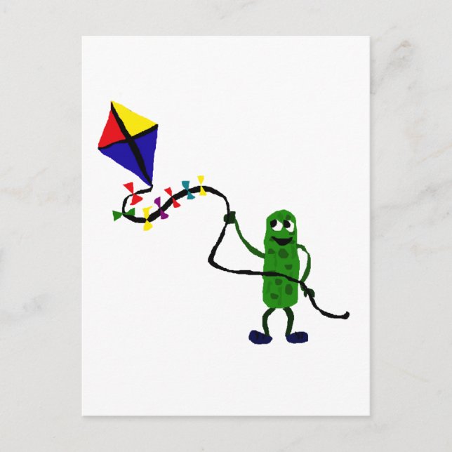 Pickle Man Flying Kite Postkarte (Vorderseite)