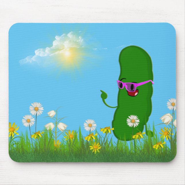Pickle mit rosa Brille Mousepad (Vorne)