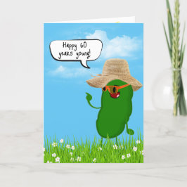 Pickle Person mit Hut für 60. Geburtstag Karte