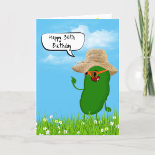 Pickle Person mit Hut zum 35. Geburtstag Karte