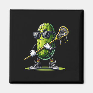 Pickle Playing Lacrosse Funny Sports Trendly for B Magnet