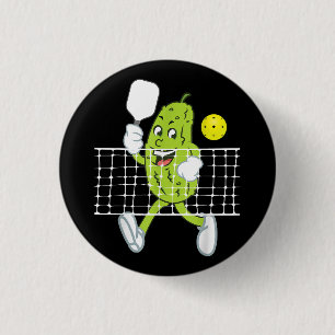 Pickle Playing Pickleball - Funny Pickleball Paddl Button
