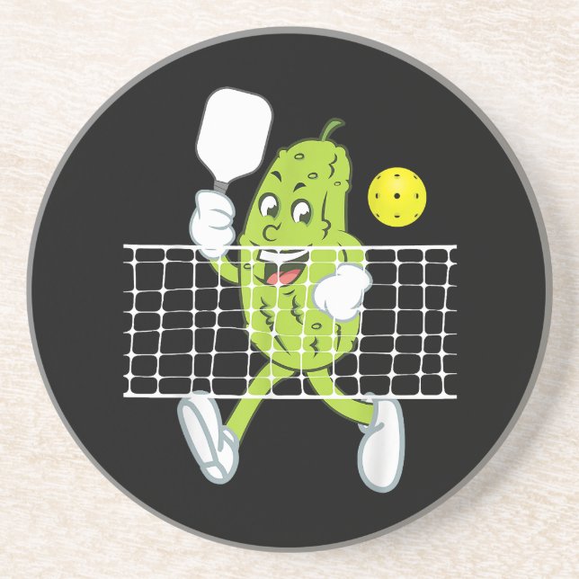 Pickle Playing Pickleball - Funny Pickleball Paddl Getränkeuntersetzer (Vorne)