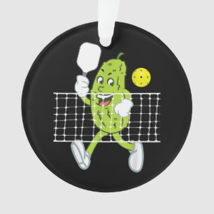 Pickle Playing Pickleball - Funny Pickleball Paddl Ornament