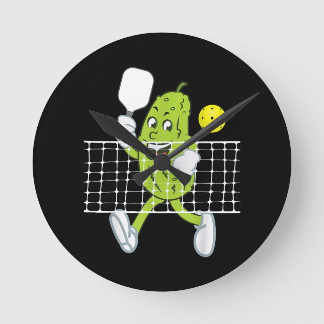 Pickle Playing Pickleball - Funny Pickleball Paddl Runde Wanduhr (Vorderseite)