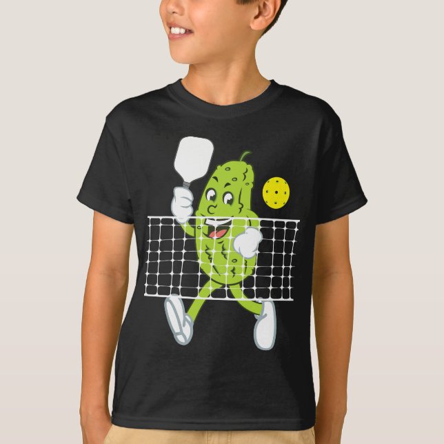 Pickle Playing Pickleball - Funny Pickleball Paddl T-Shirt (Vorderseite)