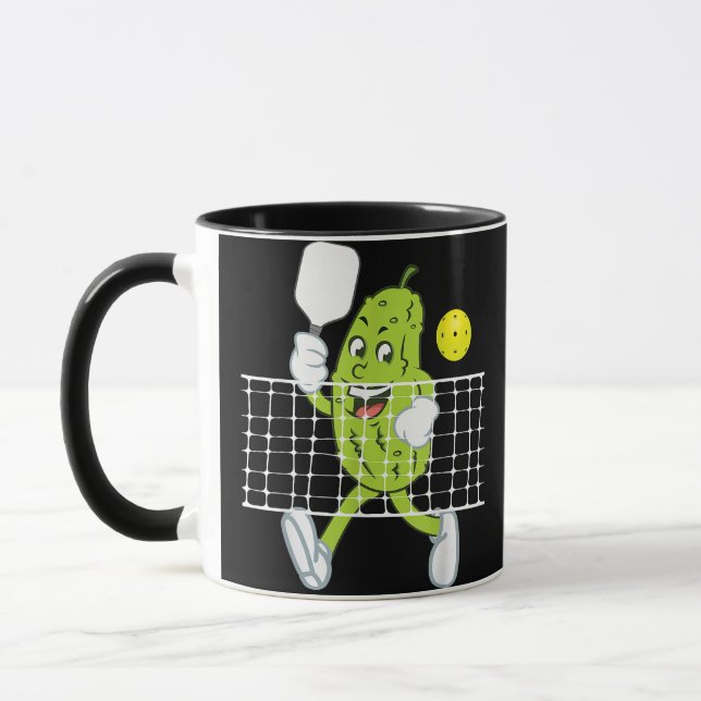 Pickle Playing Pickleball - Funny Pickleball Paddl Tasse (Links)