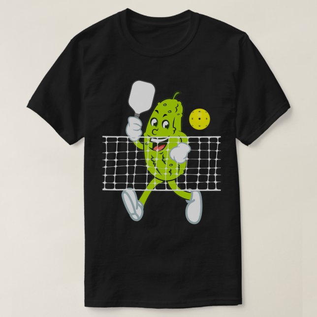 Pickle Playing Pickleball Funny Pickleball Paddlei T-Shirt (Design vorne)