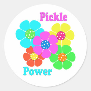 Pickle Power Pickleball Runder Aufkleber