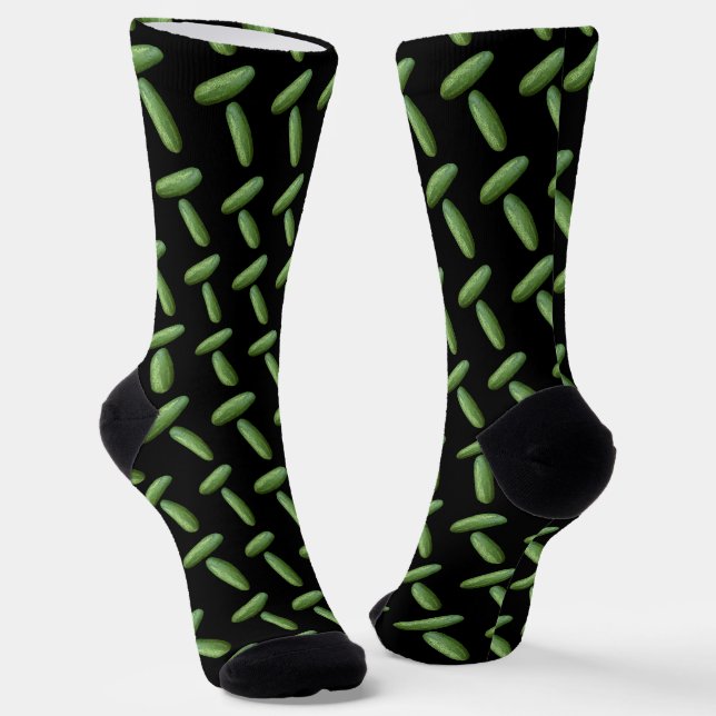 Pickle Power Schwarzer Hintergrund Socken (Gewinkelt)