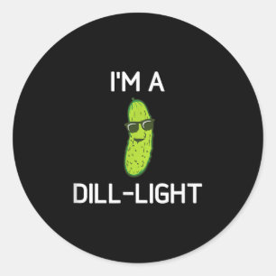 Pickle Pun, Im A Dill Light, Funny, Jokes, Sarcast Runder Aufkleber