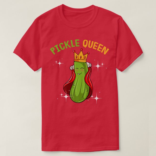 Pickle Queen Funny Vegan Cucumber Gemüse T-Shirt (Design vorne)