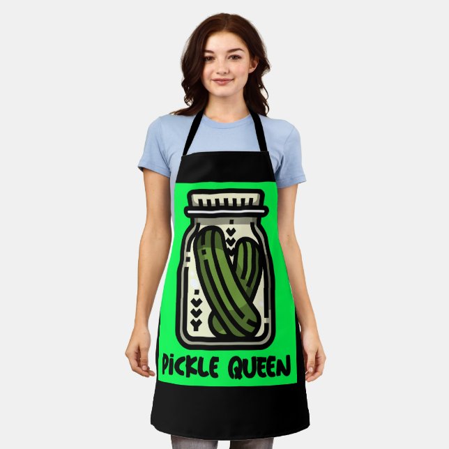 PICKLE QUEEN MAMA LADIES FUNNY KITCHEN SCHÜRZE (Getragen)