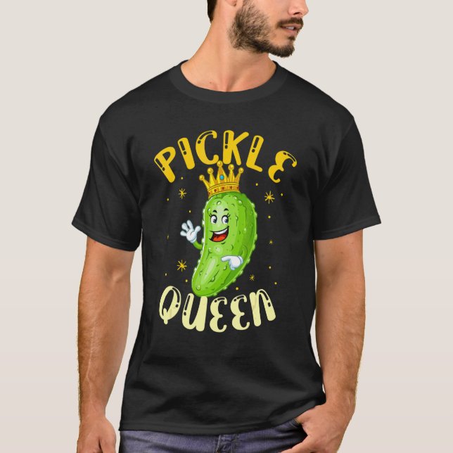 Pickle Queen Vegan  Gurken-Gemüse T-Shirt (Vorderseite)