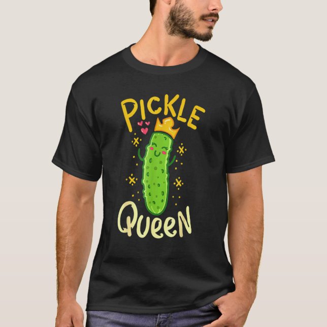 Pickle Queen Veganer Gurken-Gemüse T-Shirt (Vorderseite)