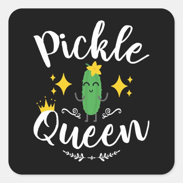 Pickle Queen Women Pickles Lover Quadratischer Aufkleber (Vorderseite)