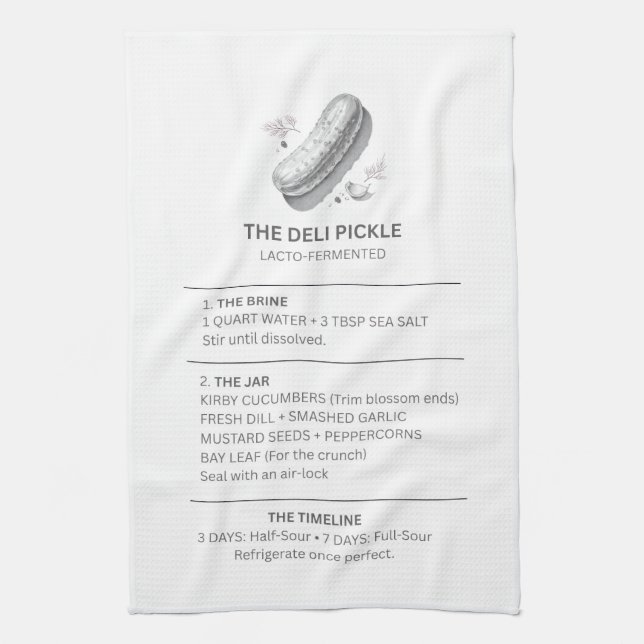 Pickle Recipe - Kitchen towel Geschirrtuch (Vertikal)