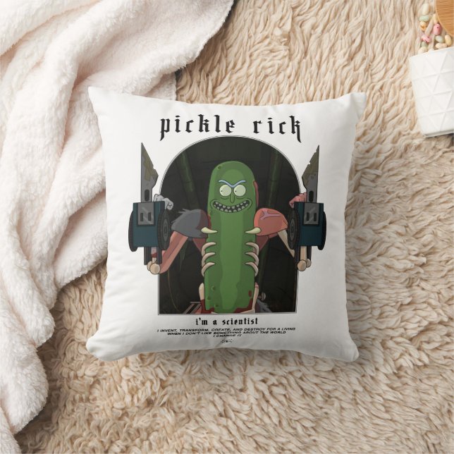 Pickle Rick - Ich bin ein Wissenschaftlicher Zitat Kissen (Decke)