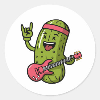 Pickle Rockstar Runder Aufkleber