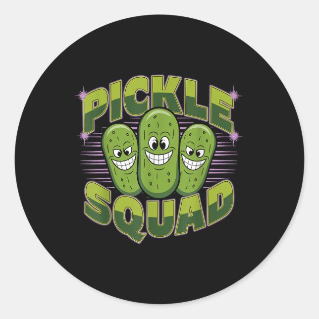 Pickle Squad Dill Team Runder Aufkleber (Vorderseite)
