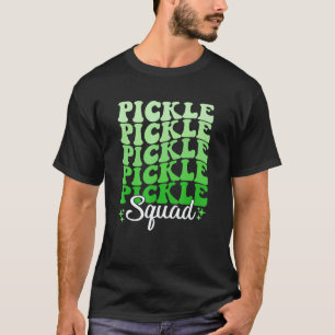 Pickle Squad Gurkenpickle Vegan Retro Groovy Pi T-Shirt
