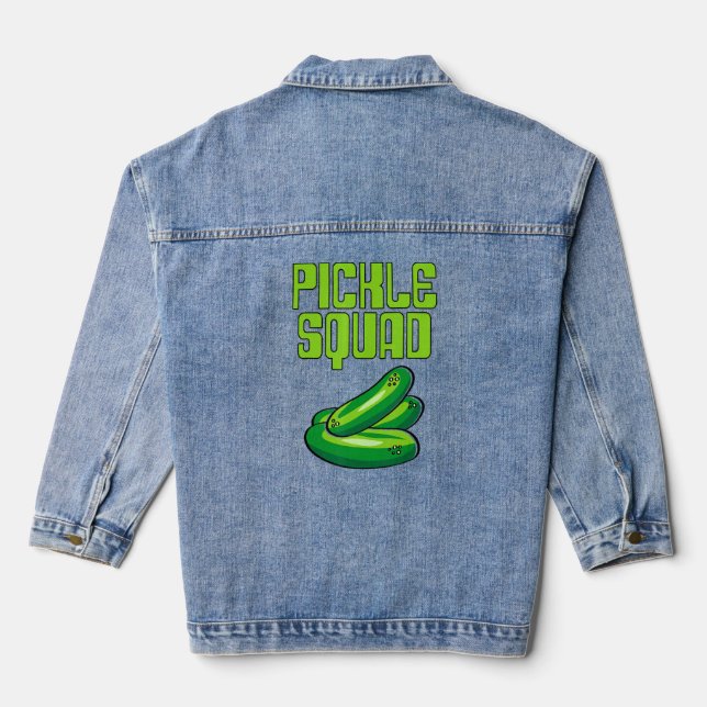 Pickle Squad S von Pickle-Dingen Jeansjacke (Rückseite)