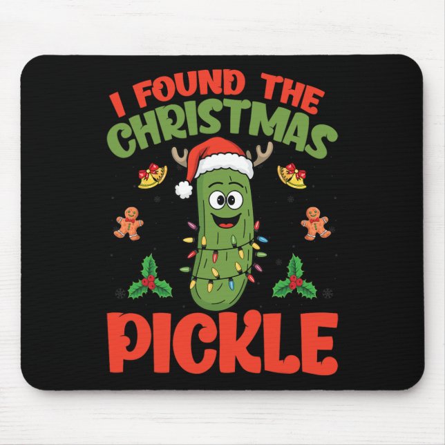 Pickle Weihnachtsmannmütze Xmas Lights - Ich fand  Mousepad (Vorne)