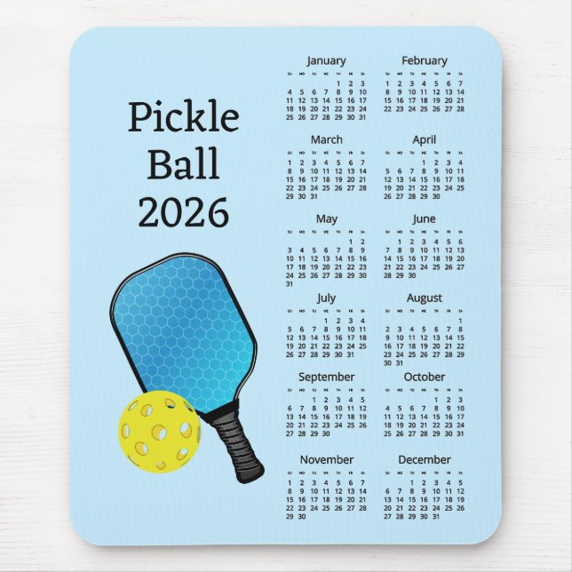 Pickleball 2026 Calendar Mousepad (Vorne)