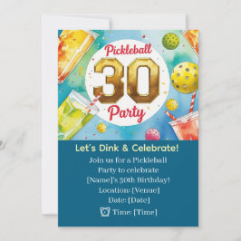 Pickleball 30. Geburtstag Party Einladung