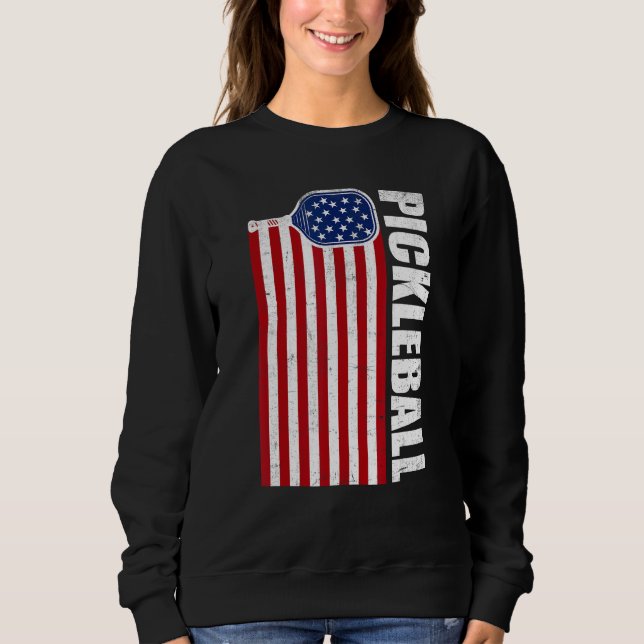 Pickleball 4th Of July Men Women Paddle Sport Pick Sweatshirt (Vorderseite)