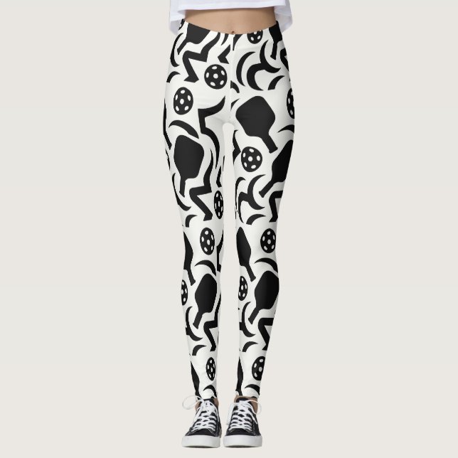 Pickleball Abstrakt Paddle Court Leggings (Vorderseite)