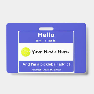 Pickleball Addicdicts Anonymer Name Tag T - Shirt Ausweis