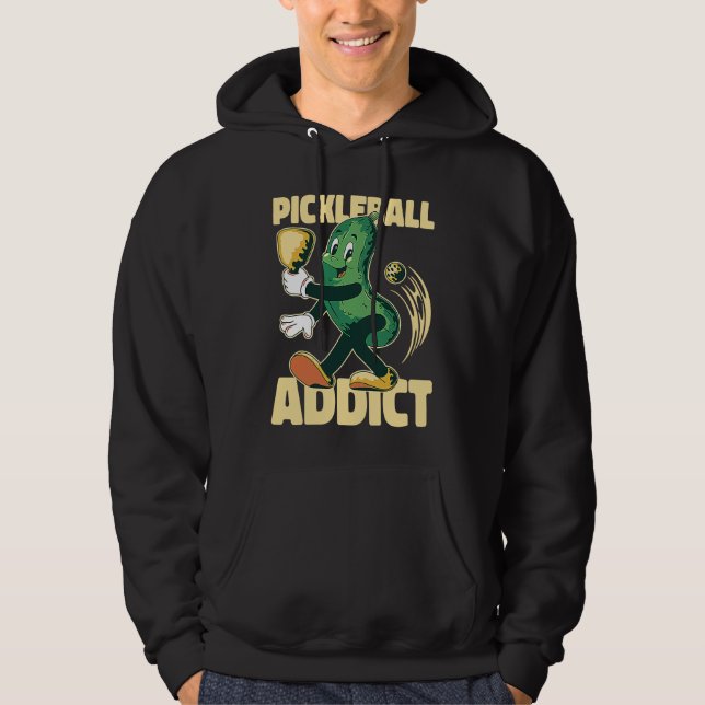 Pickleball Addict Paddleball  Pickle with paddle Hoodie (Vorderseite)