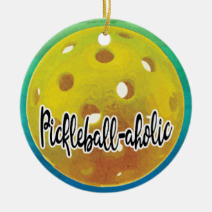 Pickleball-aholic-Game-Player Keramik Ornament