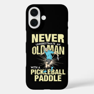 Pickleball - Alter Mann mit Pickleball-Paddel iPhone 16 Hülle
