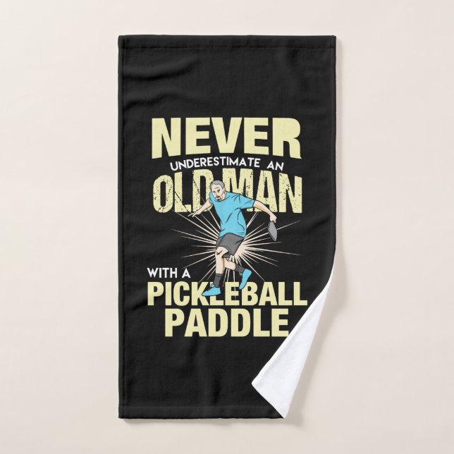 Pickleball - Alter Mann mit Pickleball-Paddel Handtuch (Handtuch)