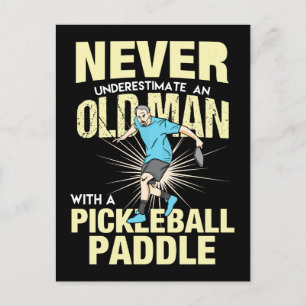 Pickleball - Alter Mann mit Pickleball-Paddel Postkarte