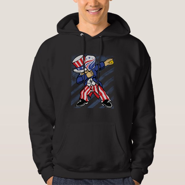 Pickleball American Flag 4th of July Uncle Sam Dab Hoodie (Vorderseite)
